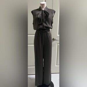 BCBGMaxAzria Charcoal Wide Leg Jumpsuit NWOT